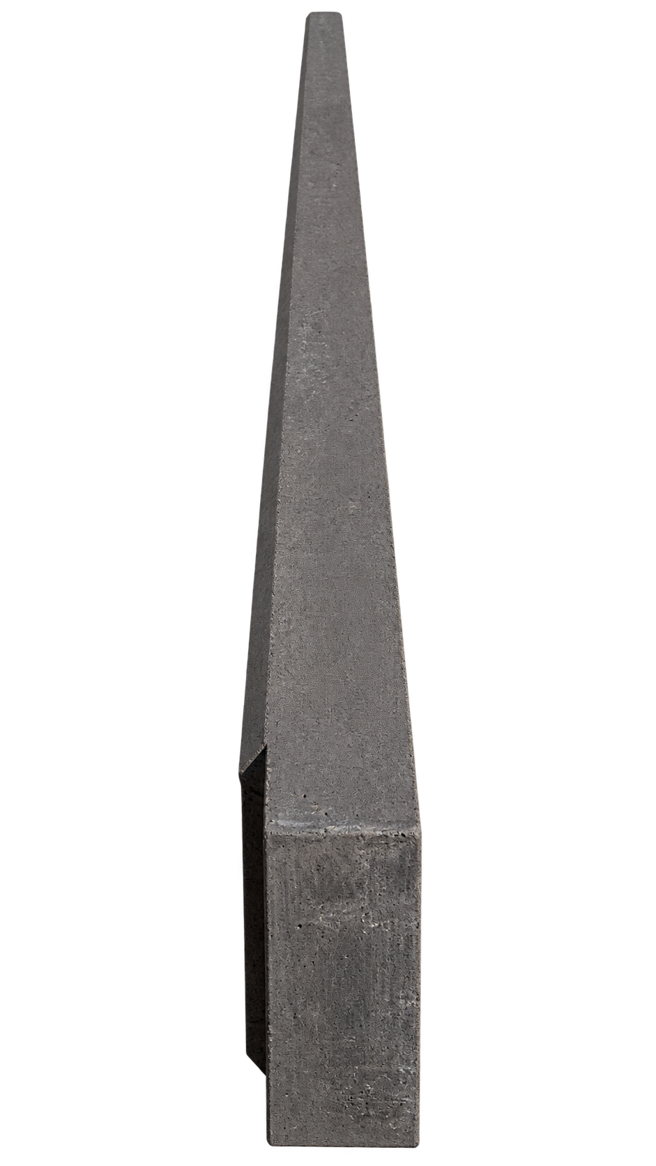 Under-fence plinth viewed lengthwise from above